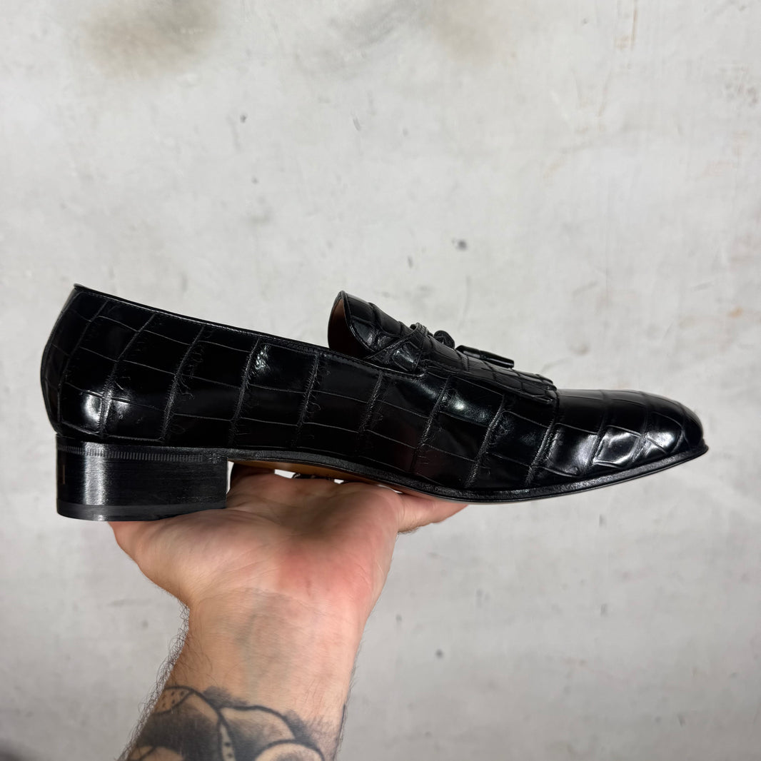 Gucci Croc Tasseled Loafers DS