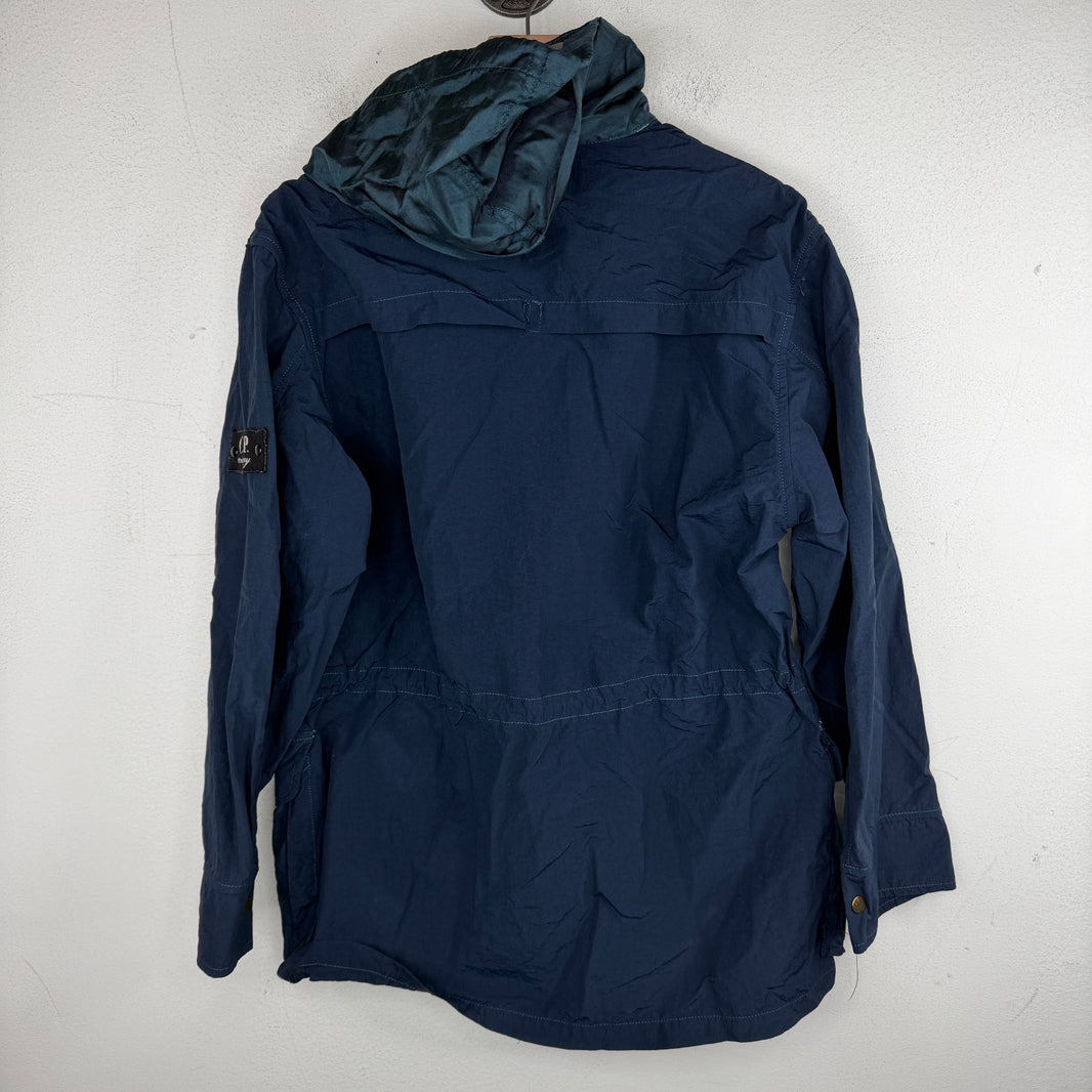 CP Company Navy Polyamide Zip Up Jacket