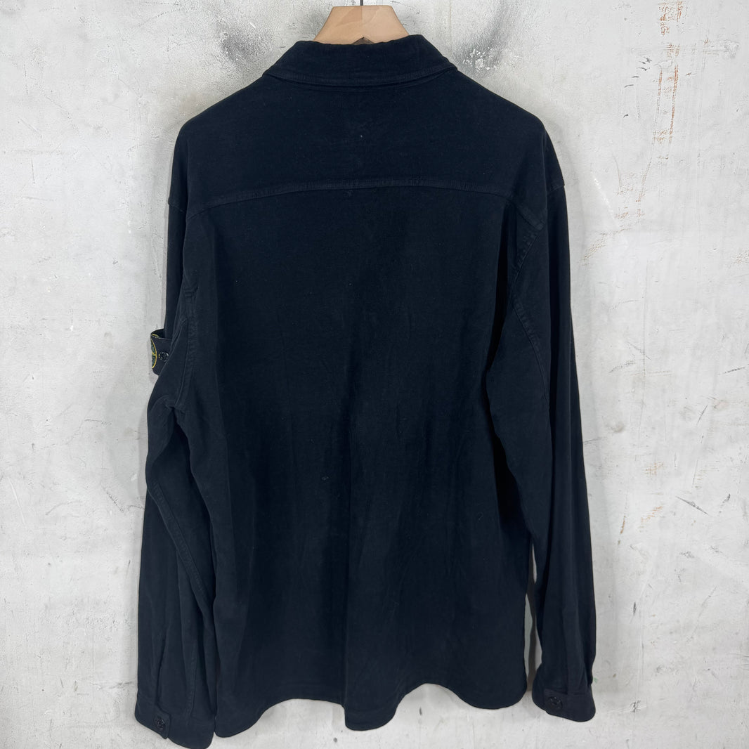 Stone Island Brushed Cotton Zip Up Jacket