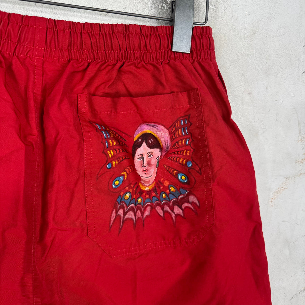 Bode Red Painted Shorts