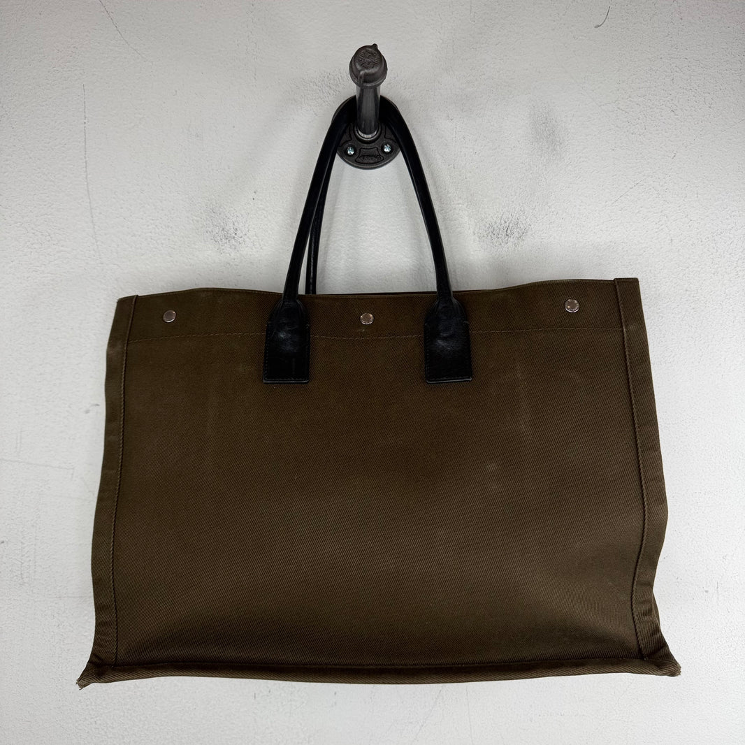 Saint Laurent Green Rive Gauche Canvas Bag