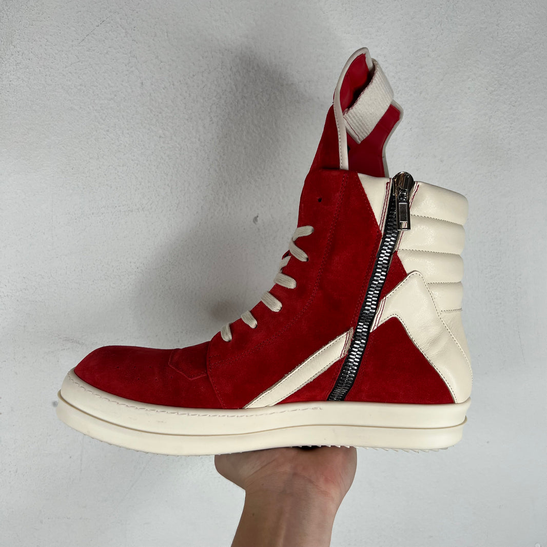 Rick Owens Carnelian Suede Geobaskets
