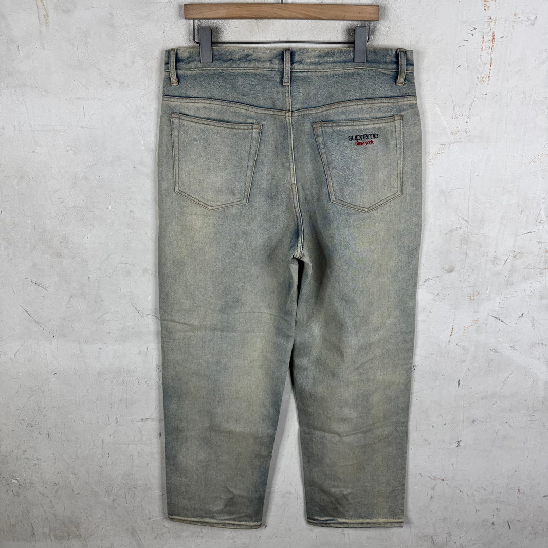 Supreme Loose Fit Classic Logo Mudded Jeans