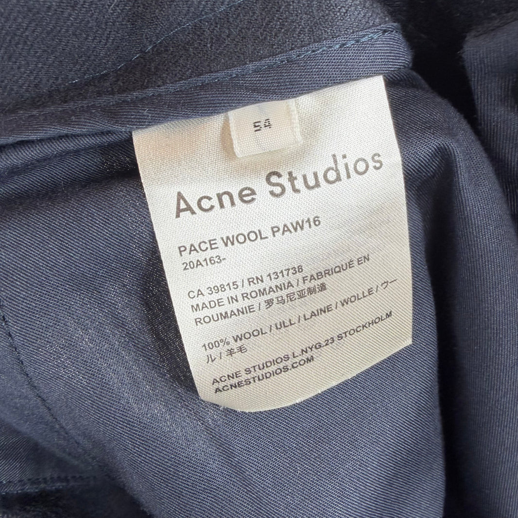 Acne Studios Pace Navy Wool Trousers
