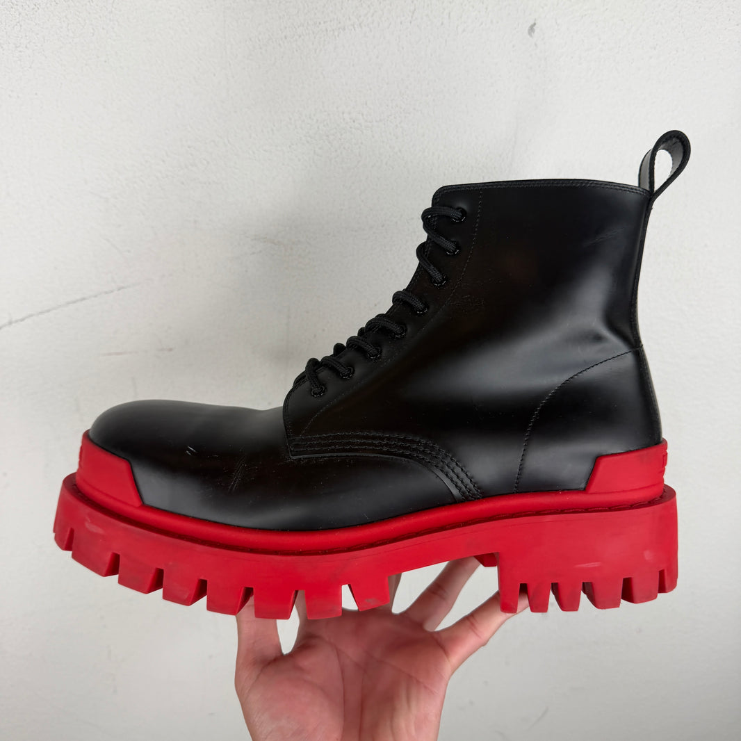 Balenciaga Red/Black Strike Boots