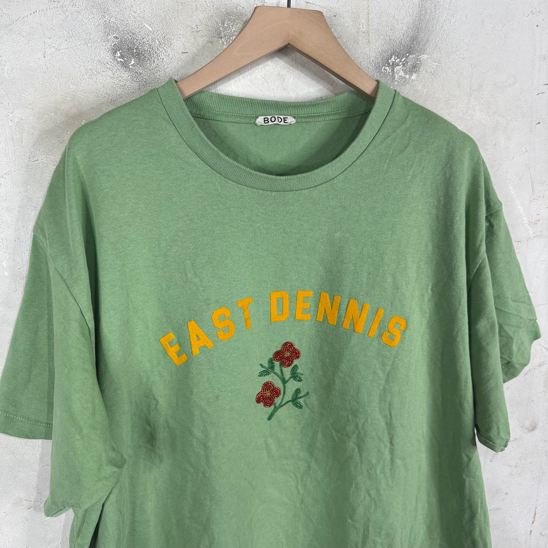 Bode Green East Dennis Flower T-Shirt