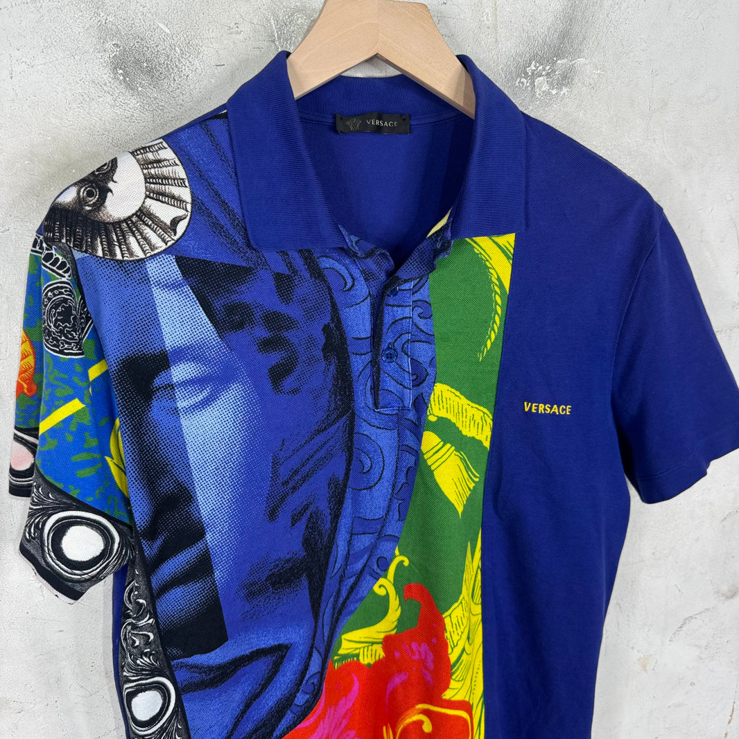 Versace Patterned Split Polo