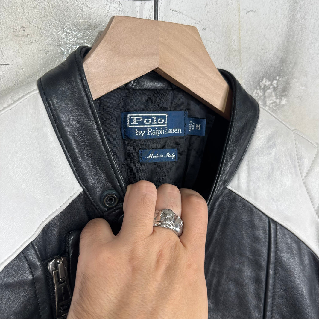 Ralph Lauren Lambskin Quilted Moto Jacket