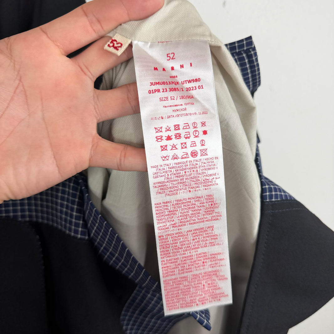 Marni Blue Grid Cargo Zip Jacket