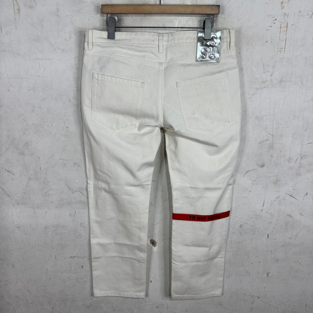 Raf Simons White TRNSFRM Strap Jeans