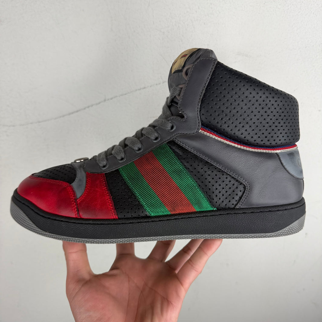 Gucci Distressed Hi-Top Screener Sneakers