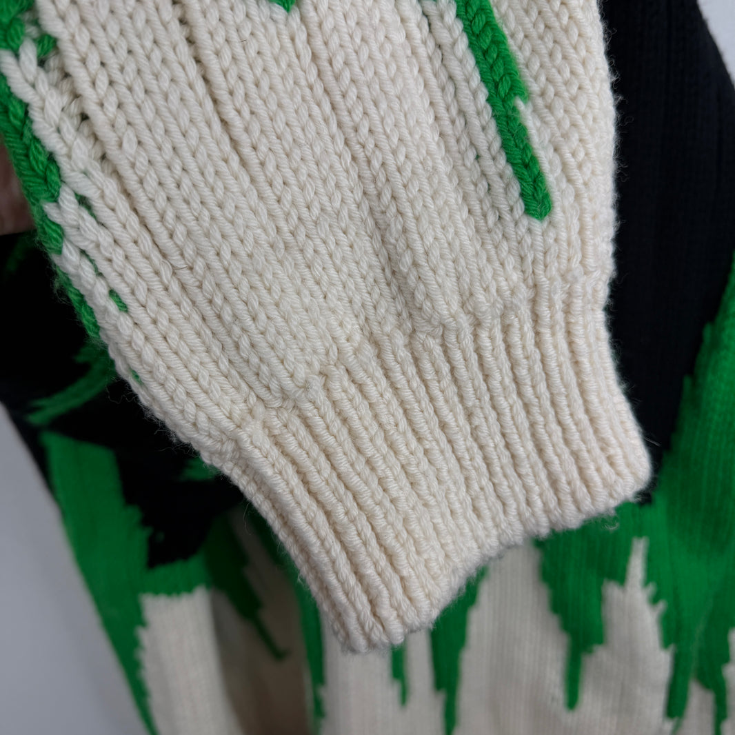 Bottega Veneta Wool Soundwave Split Knit Crewneck