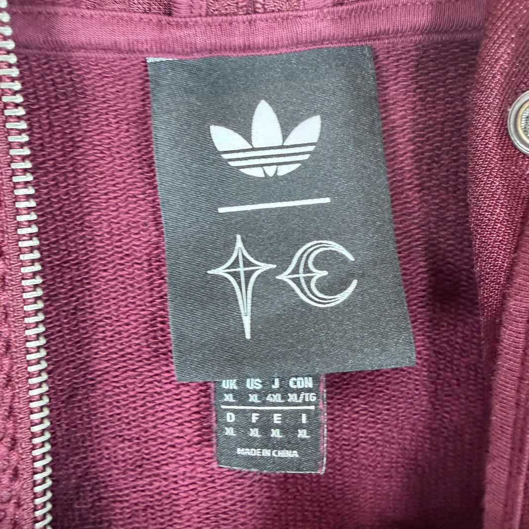 Adidas Thug Club Red Full Zip-Up Hoodie
