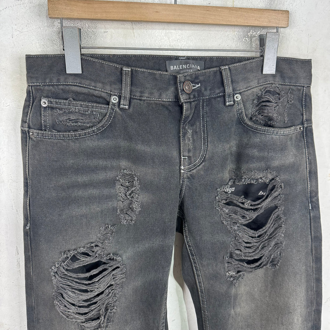 Balenciaga Distressed Straight Jeans
