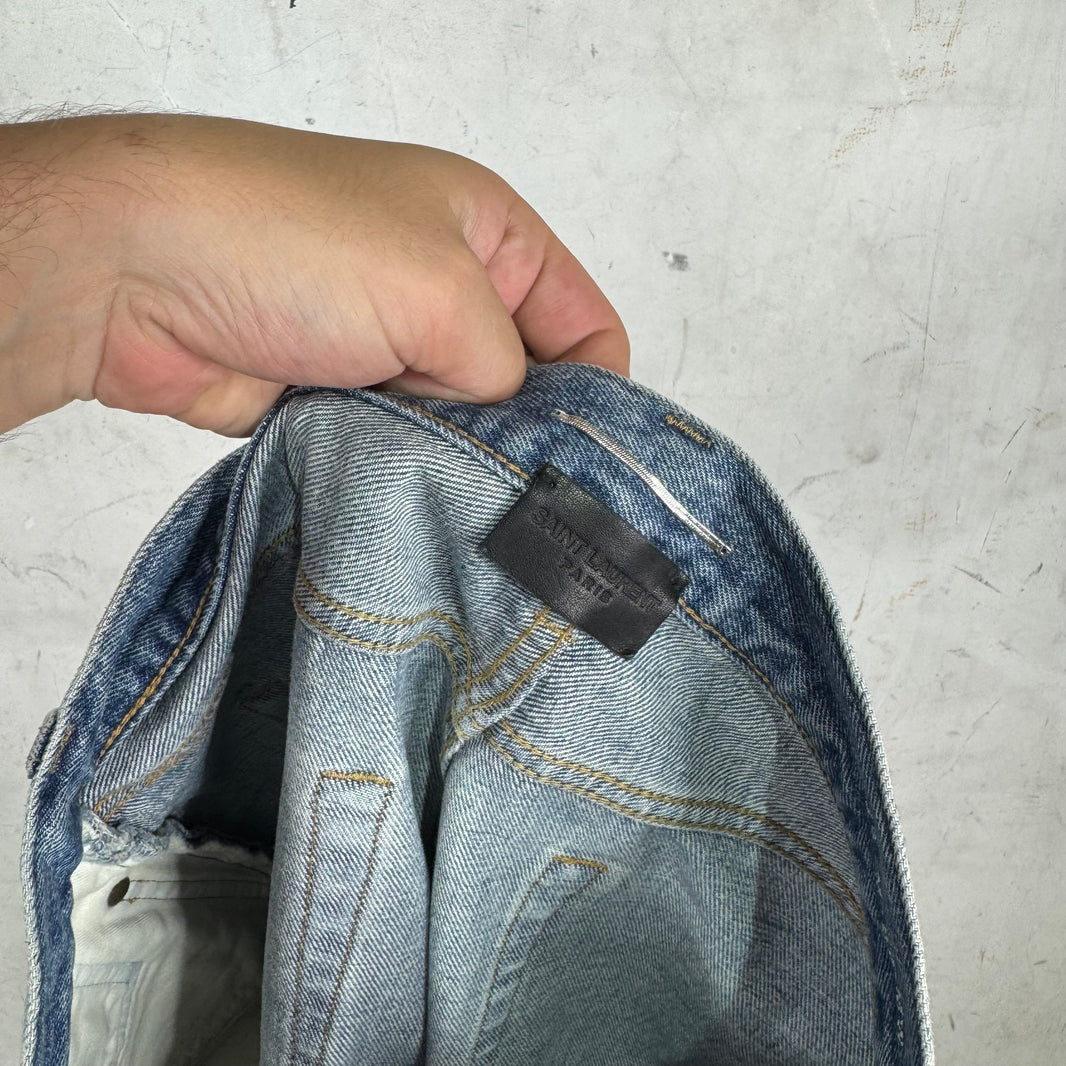 Saint Laurent Lightwash Distressed D8 Jeans