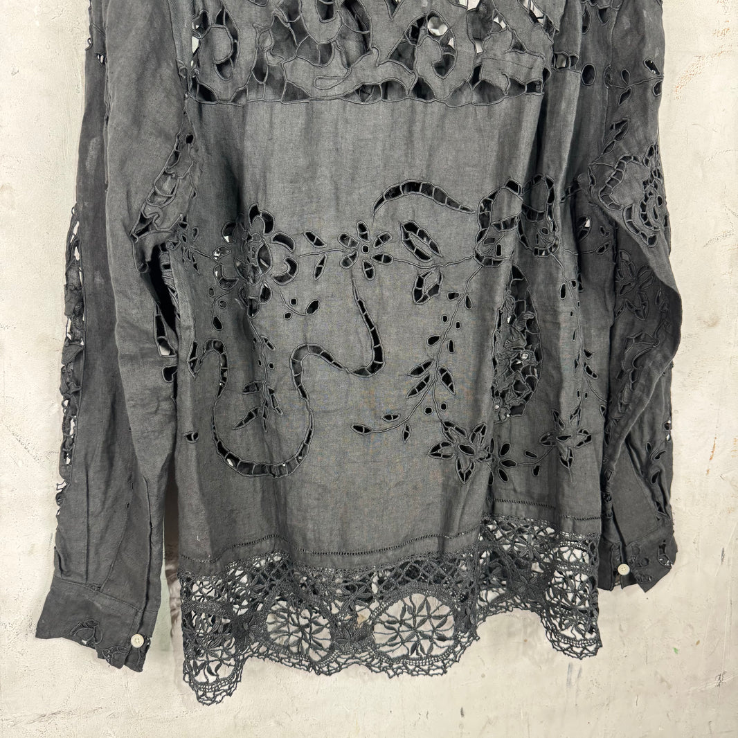 Bode Canvas Black Laced Shirt