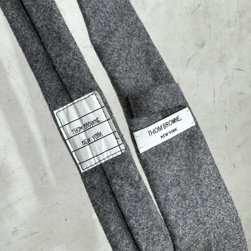Thom Browne Grey Wool Tie