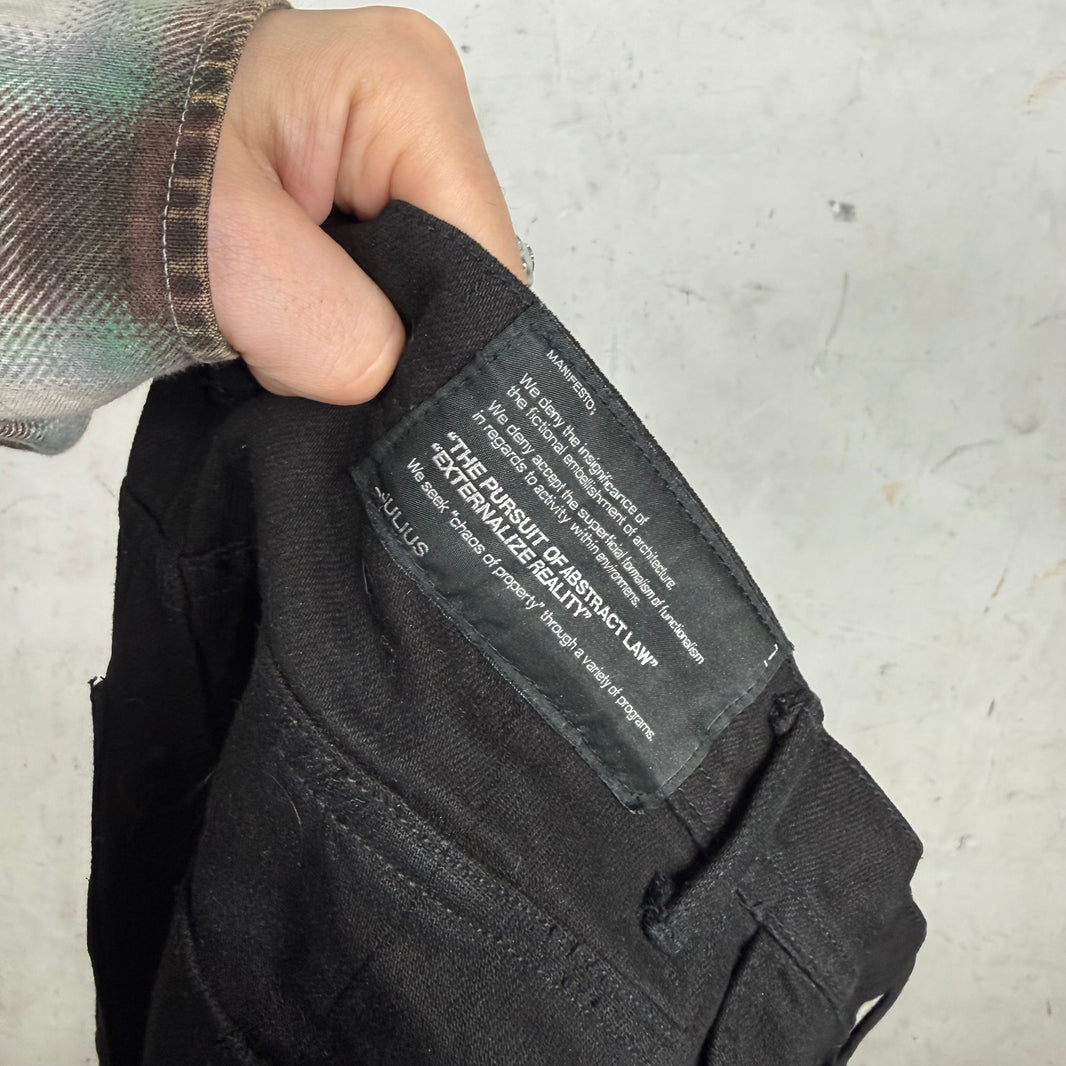 Julius SS13 Black Denim Capris