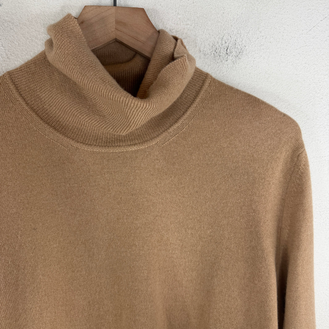 Ghiaia Beige Cashmere Turtleneck Sweater