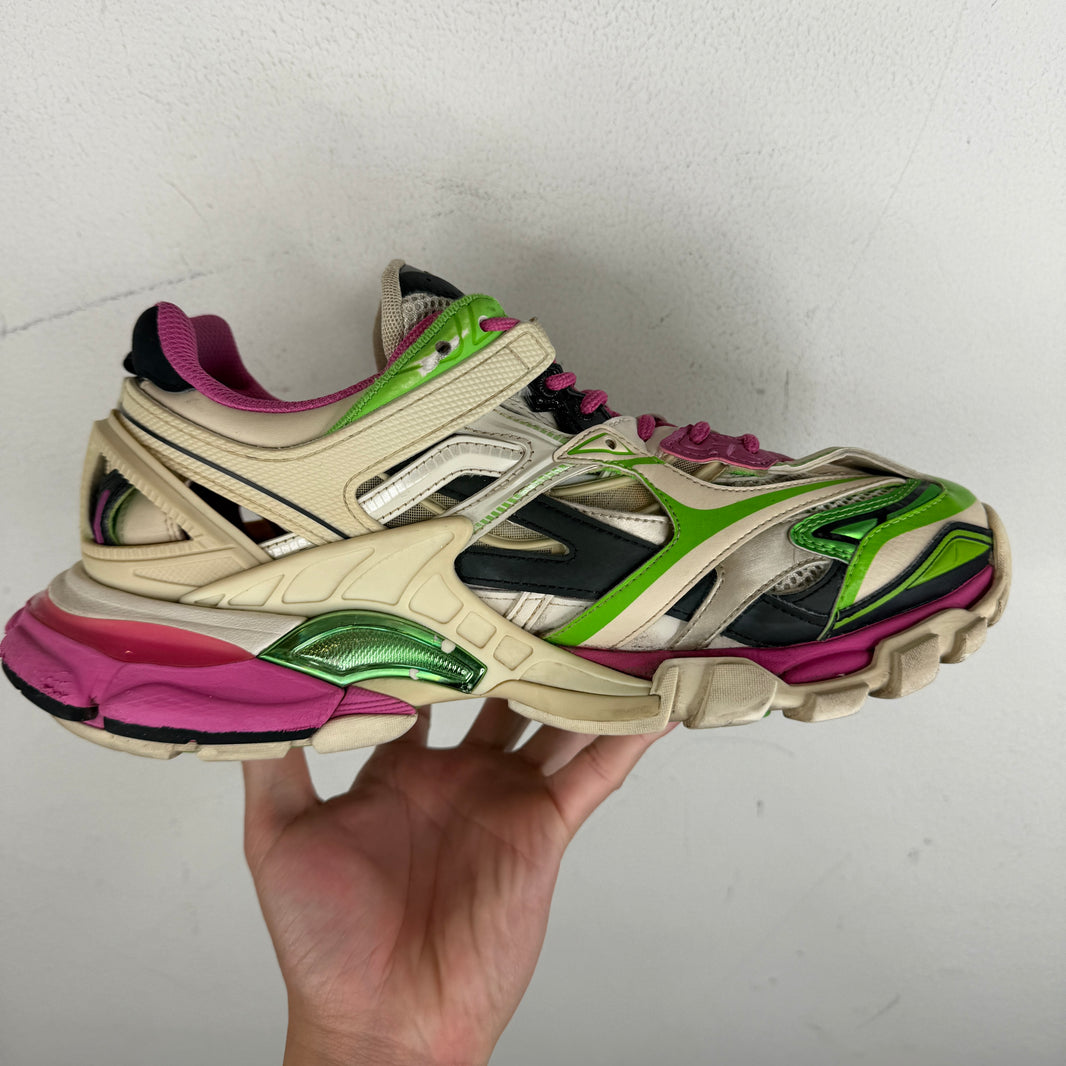 Balenciaga Pink/Green Track 2 Sneakers