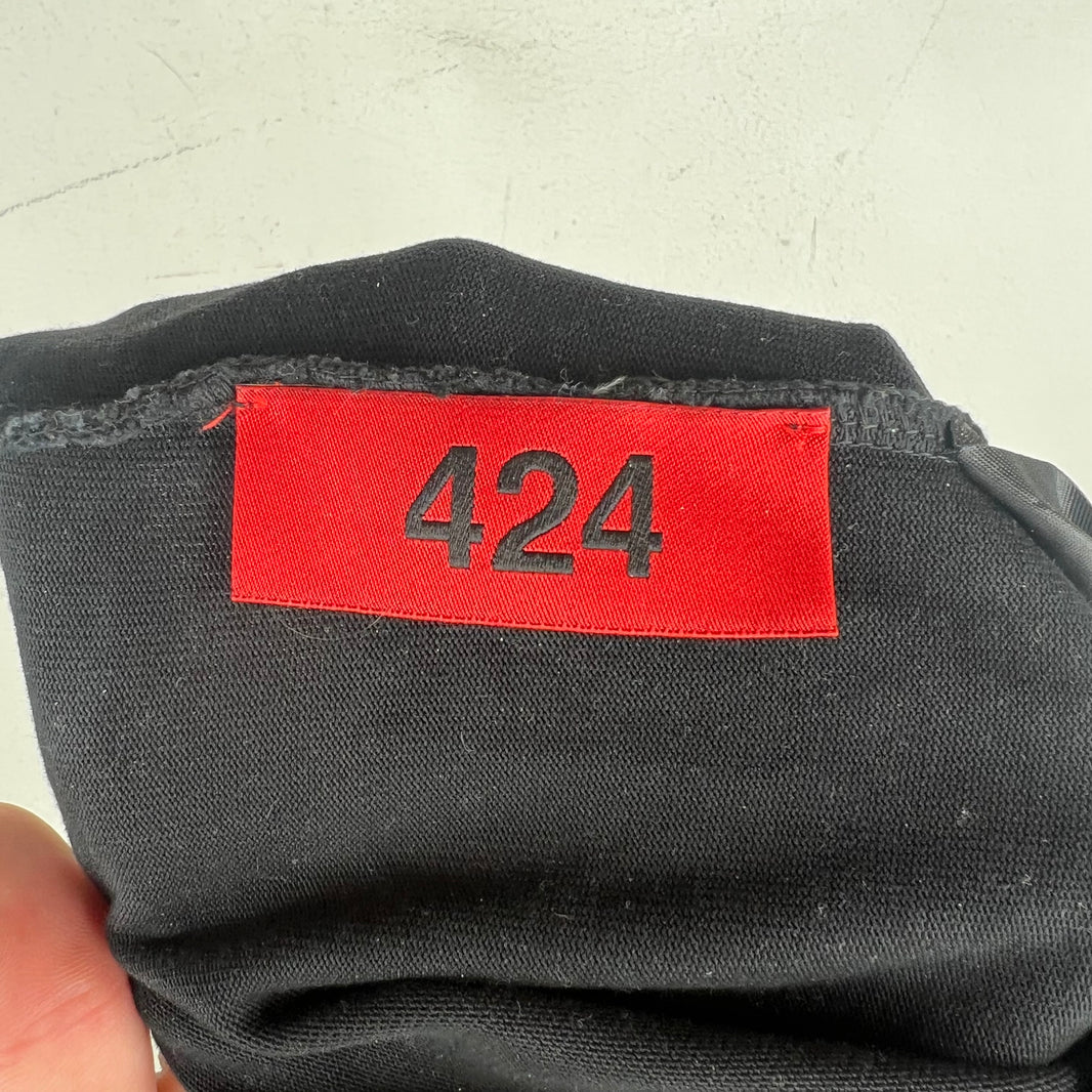 424 Crest Academy Black Washed Skully Beanie