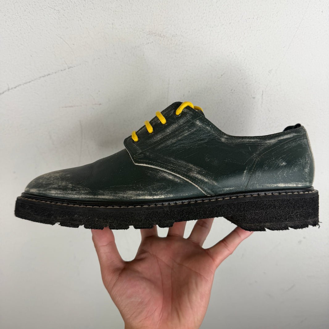 Maison Margiela Green Painted Derbies