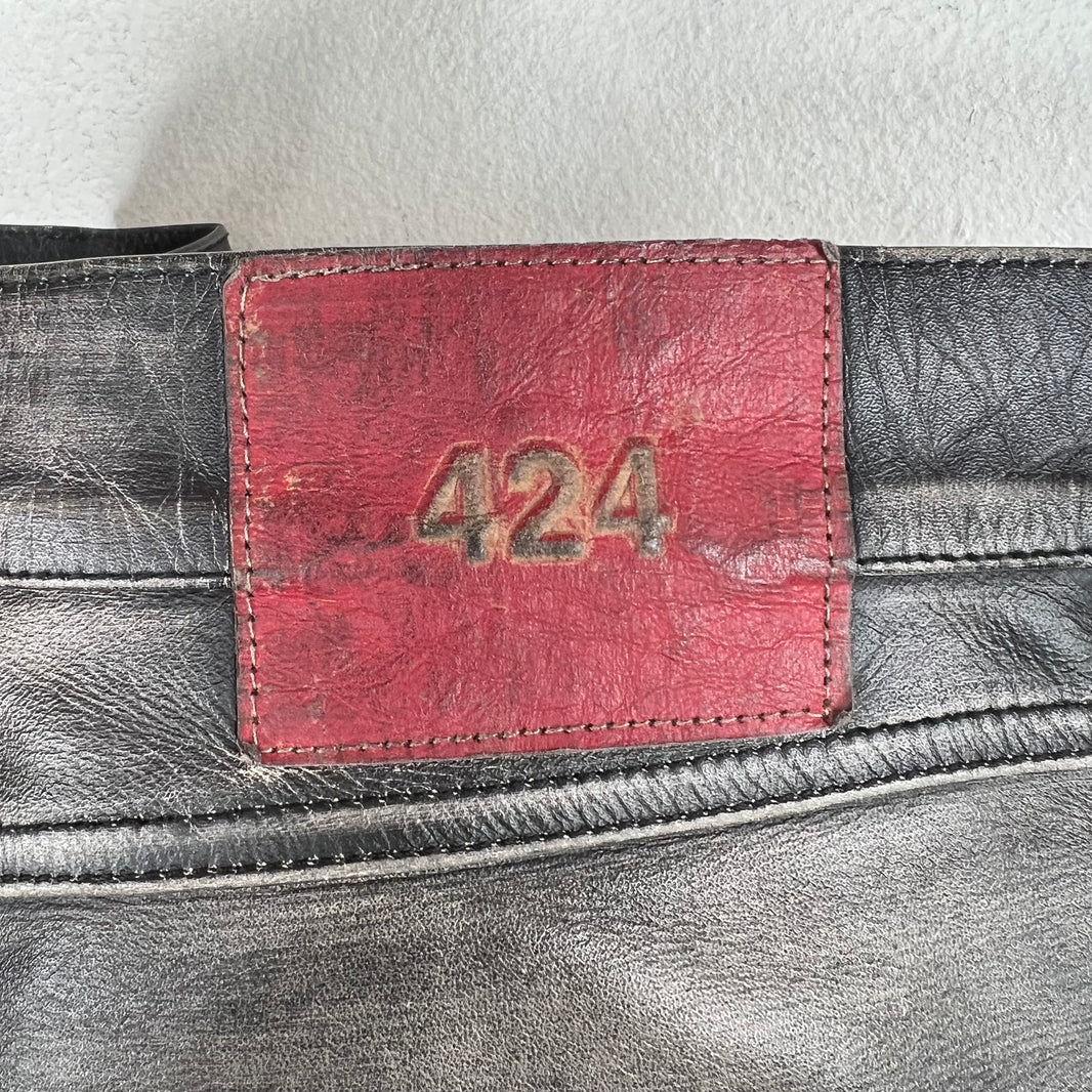 424 Five Pocket Leather Jeans