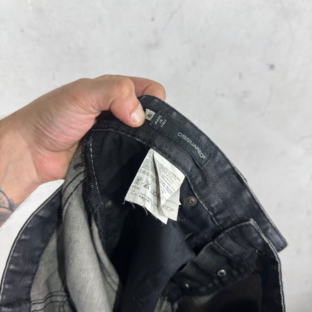 Dsquared Black Slim Repaired Jeans