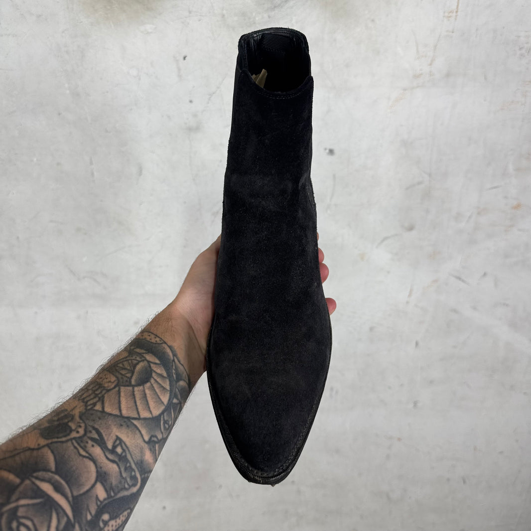 Celine Black Suede Chelsea Boots