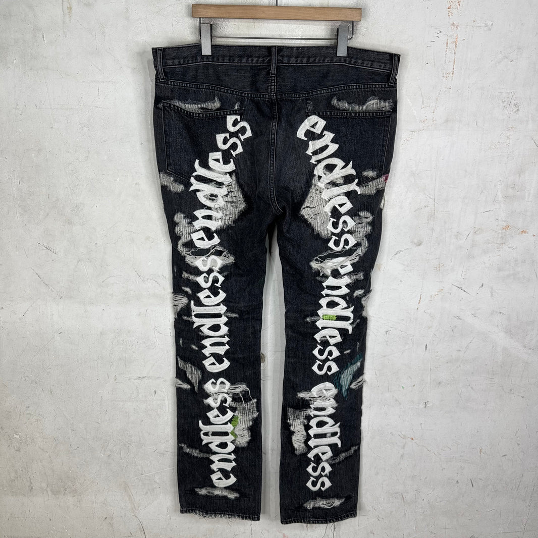 Endless Denim Sample Charcoal Boro Jeans