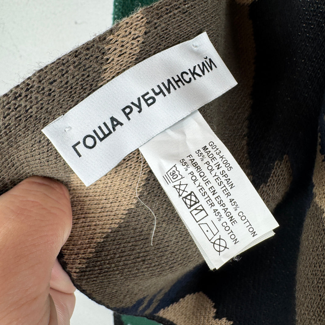Gosha Rubchinskiy Multicolor Camo Knit Scarf