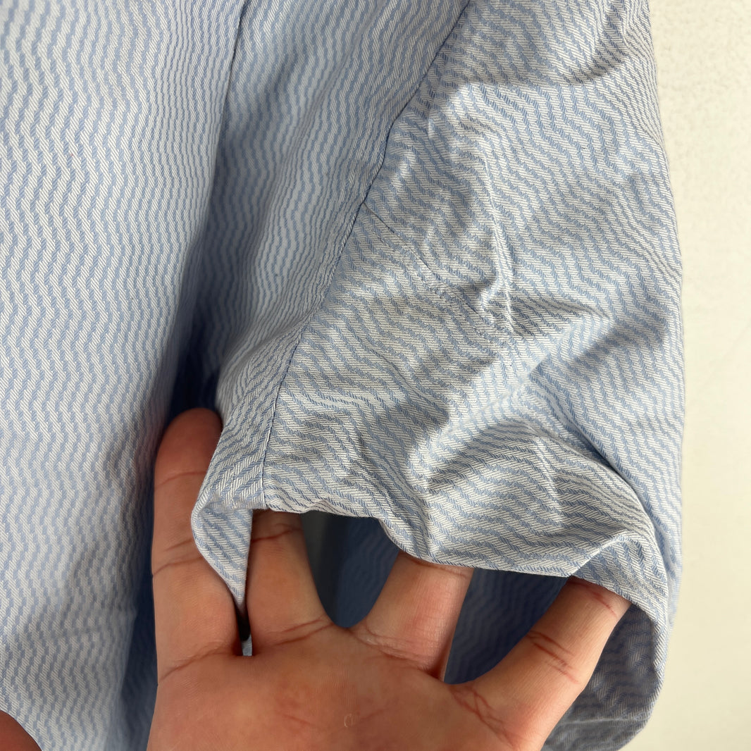 CDG Baby Blue Zigzag Pattern Button Up Shirt