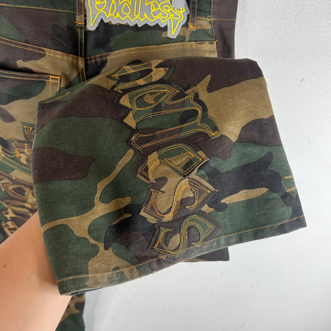Endless Denim Camo Flared Jeans