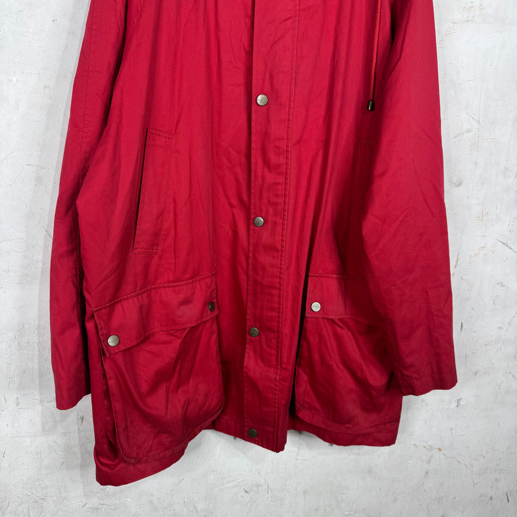 Burberry Red Zipped Long Coat