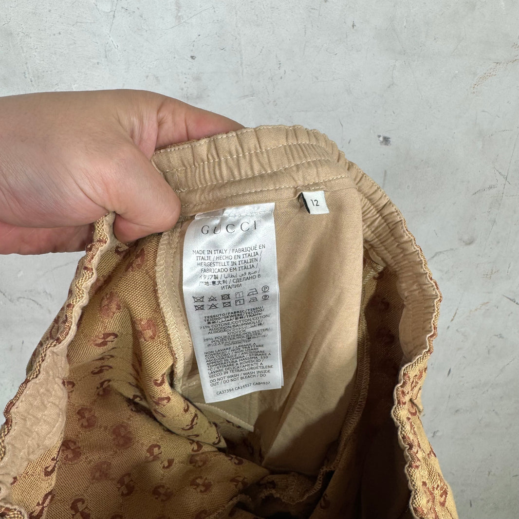 Gucci Woven Monogram Elastic Waist Pants