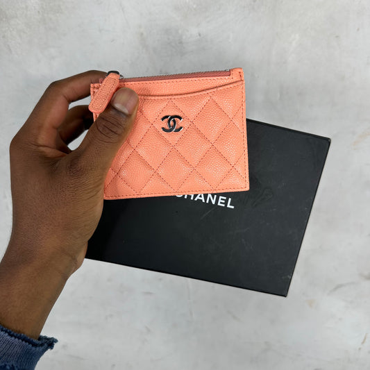Chanel Pink Zip Cardholder