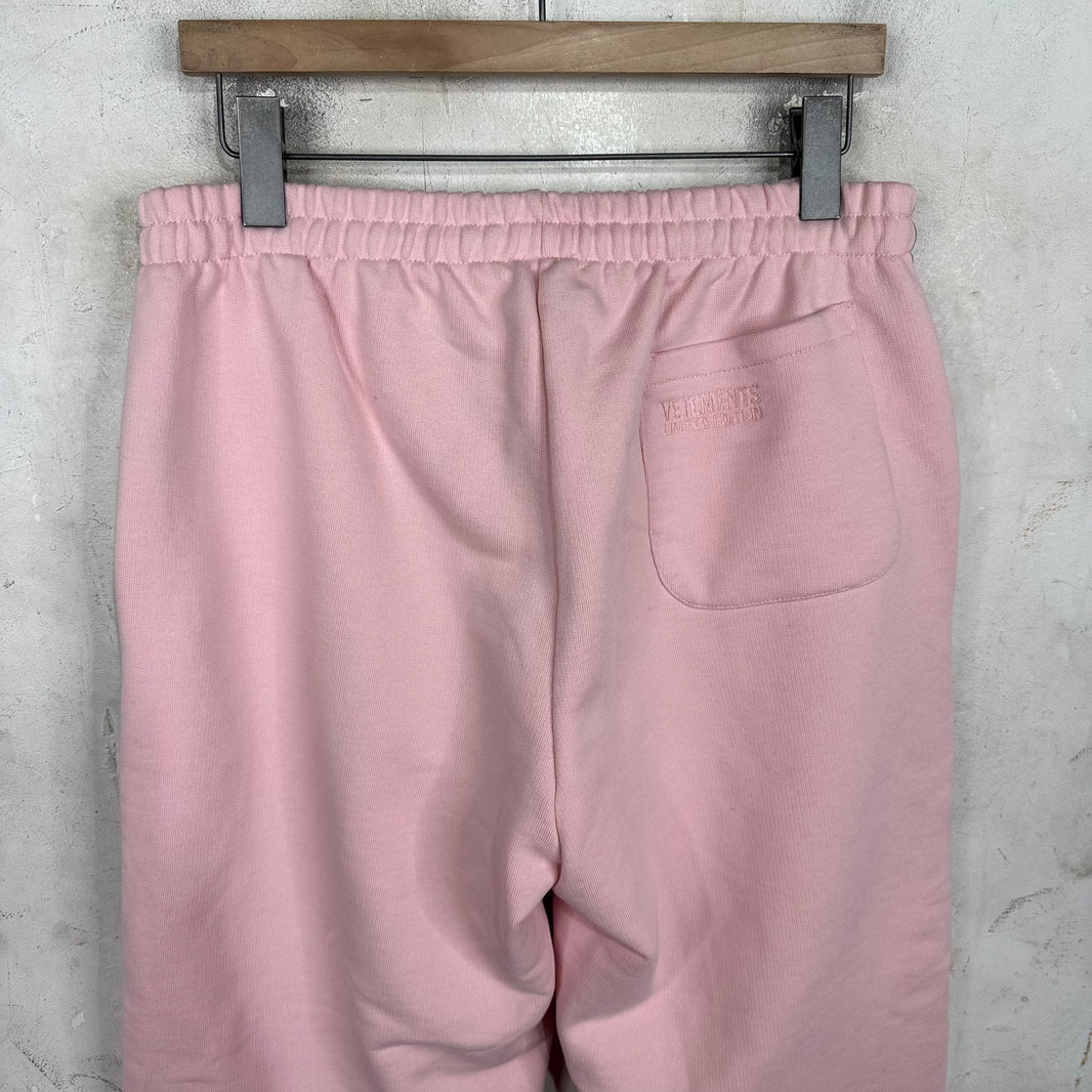 Vetements Pink Side Logo Sweatpants