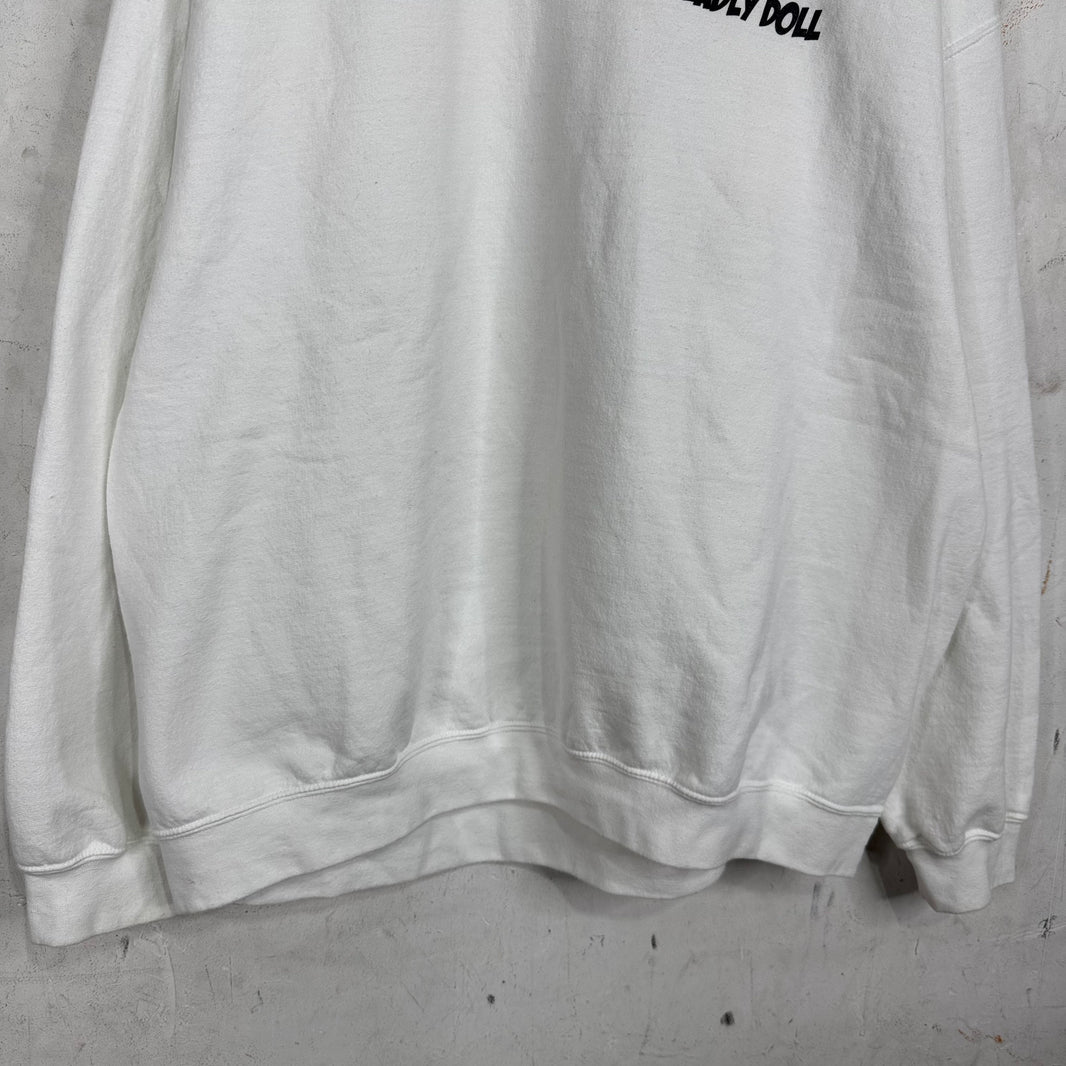 Deadly Doll White Comic Print Crewneck