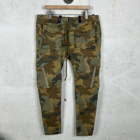 Greg Lauren Camouflage Green Cargo Pants
