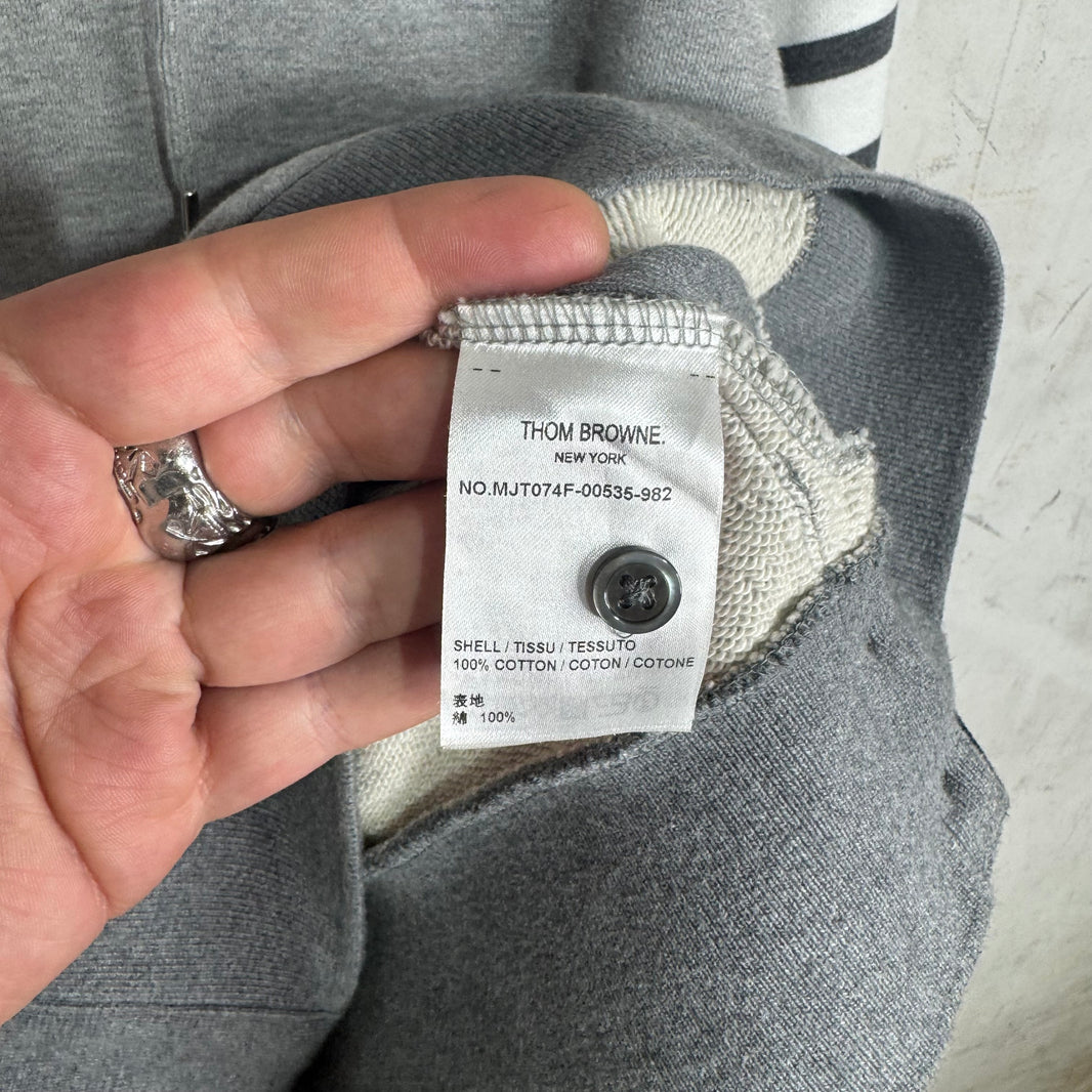 Thom Browne Tri Colored Grey Hoodie