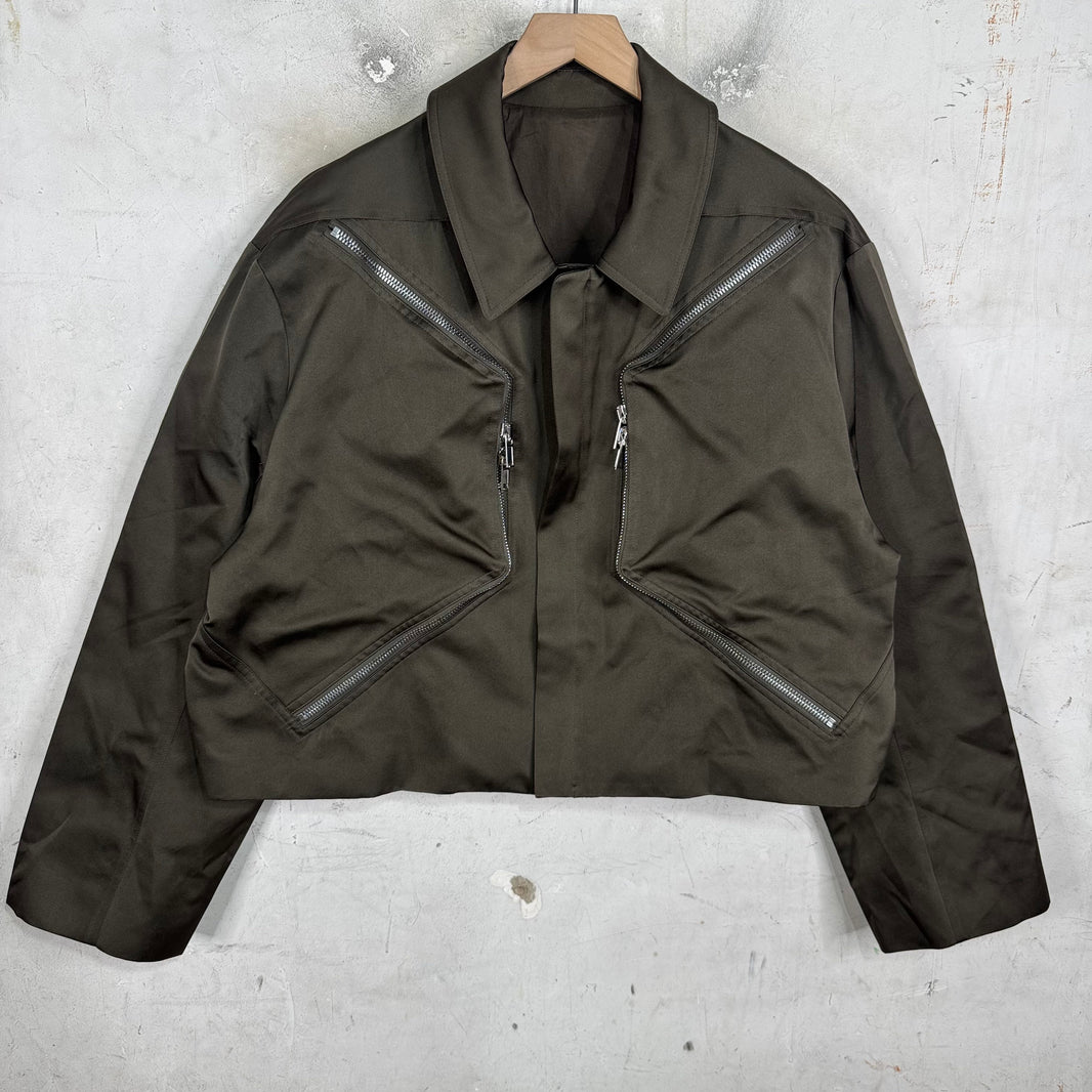 Rick Owens Satin Dark Dust Cargo Jacket
