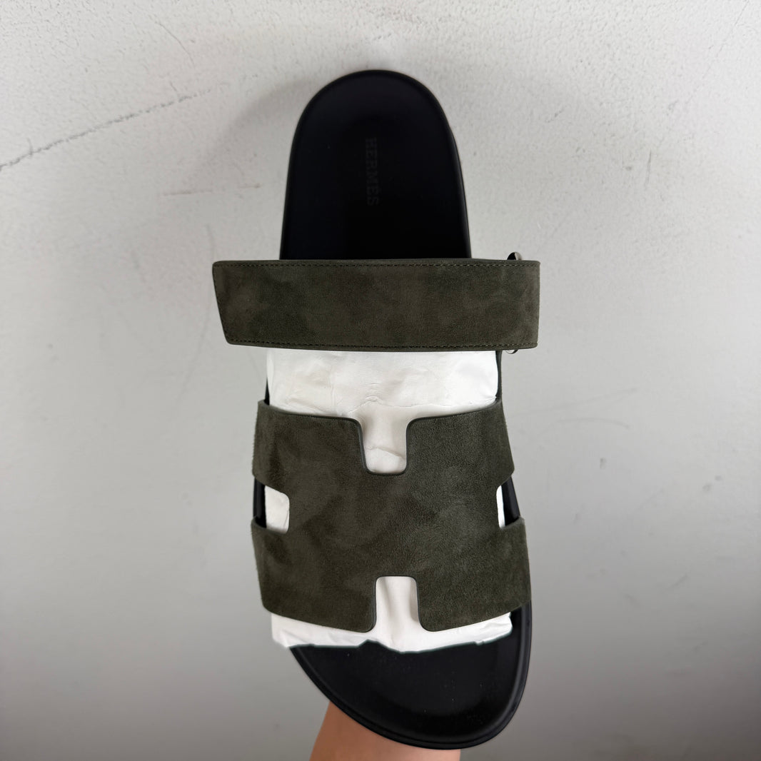 Hermes Green Chypre Sandals