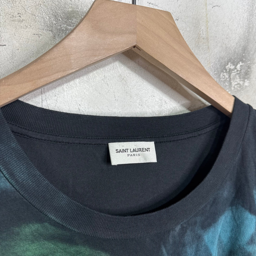 Saint Laurent Blue/Green Dye Logo T-Shirt