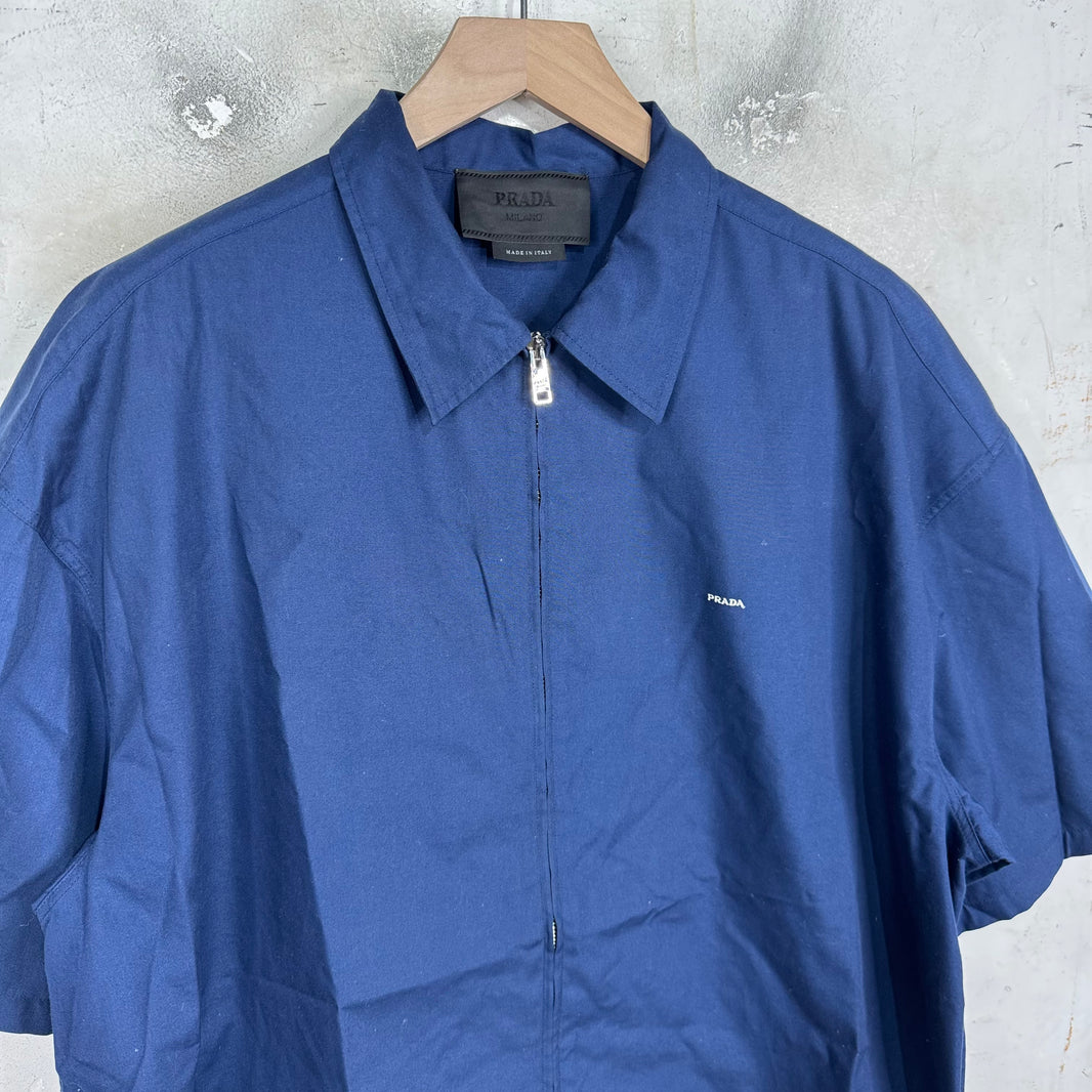 Prada Logo S/S Zipped Work Shirt