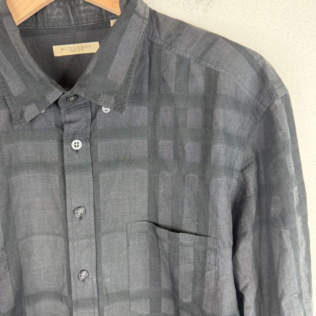 Burberry Black Tartan Button Up L/S Shirt