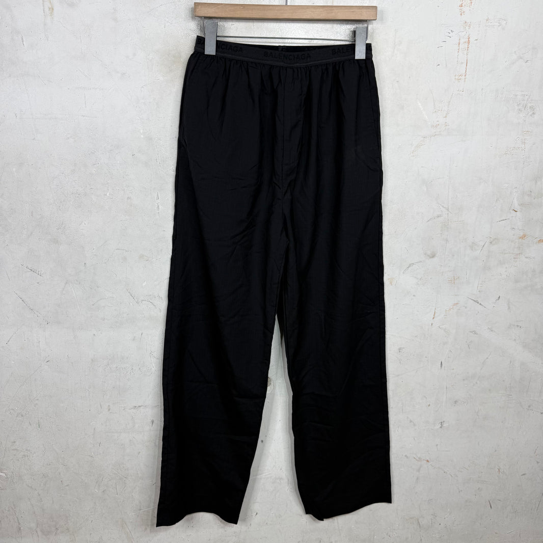 Balenciaga Logo Waistband Ripstop Pants