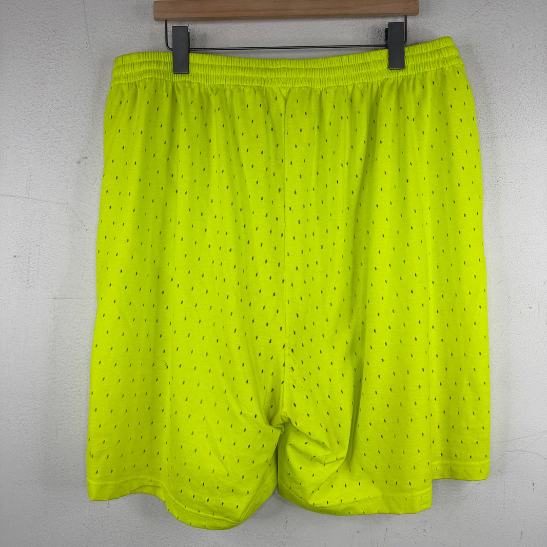 Balenciaga Neon Green Mesh Effect Shorts