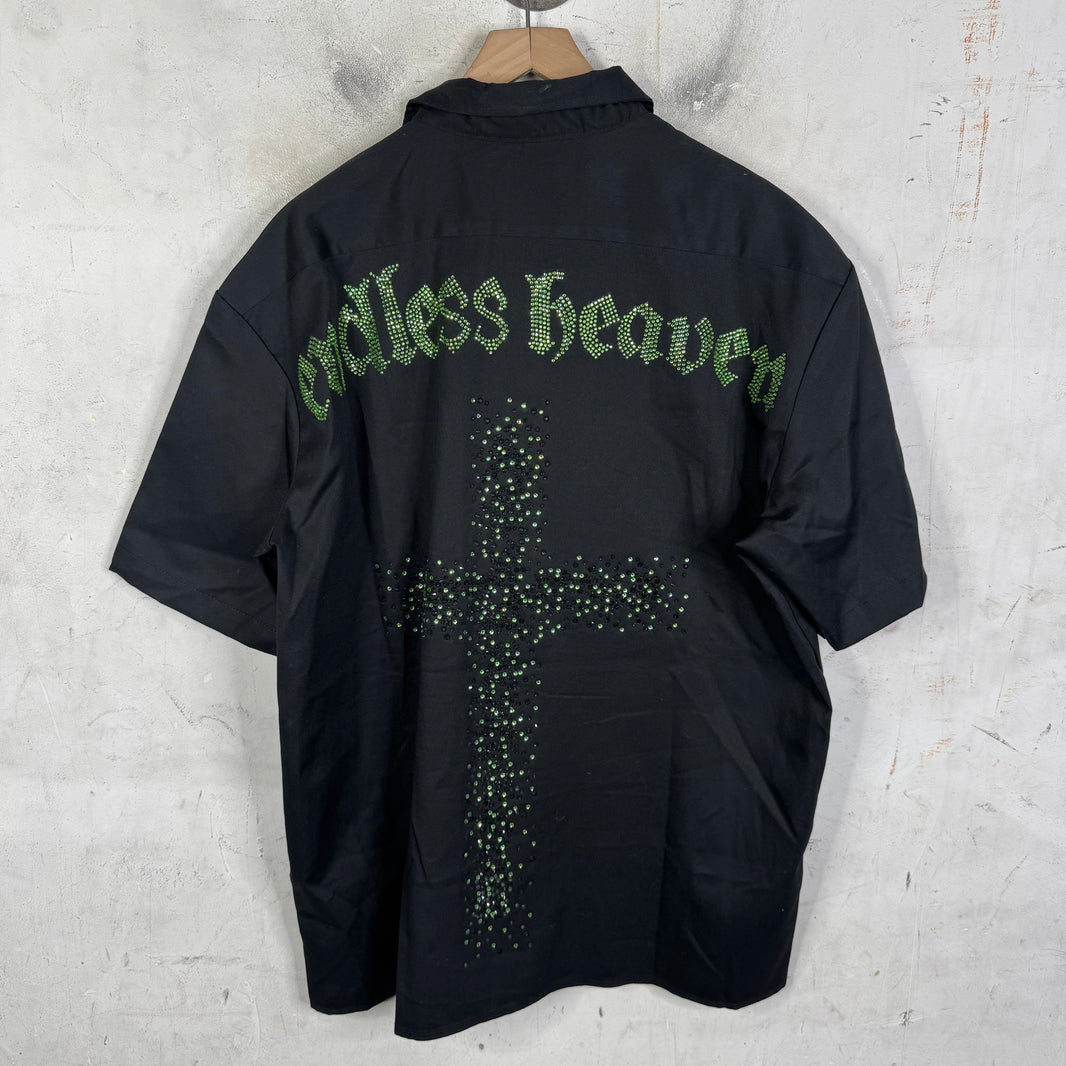 Endless Dickies Rhinestone Cross Mechanic Shirt