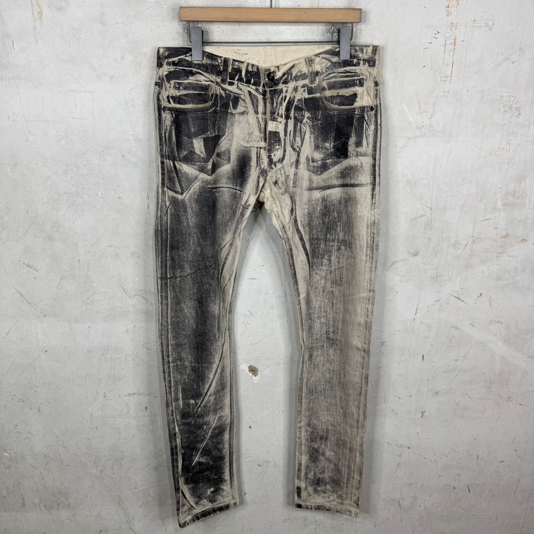 DRKSHDW White Waxed Detroit Jeans