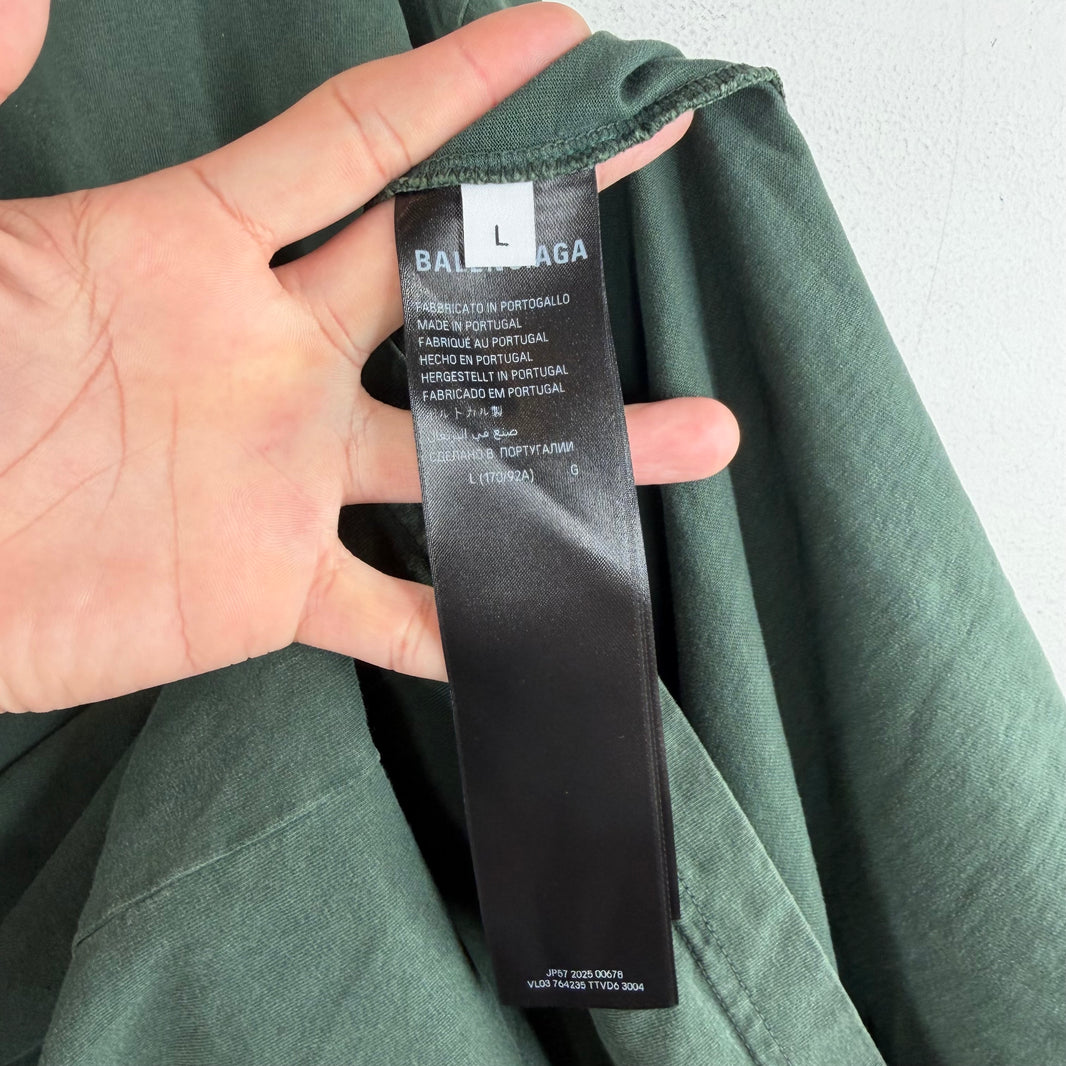 Balenciaga Green Interlock BB Logo T-Shirt